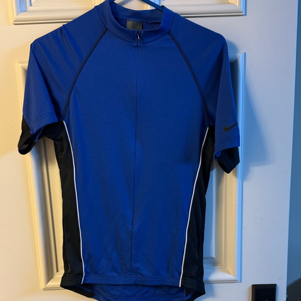 Nike Royal Blue and Black Cycling Top